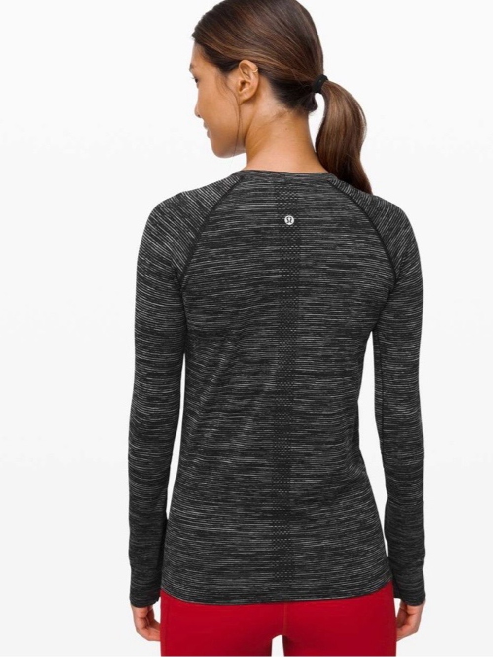 Lululemon Swiftly Speed Long Sleeve Black / White / Black 10